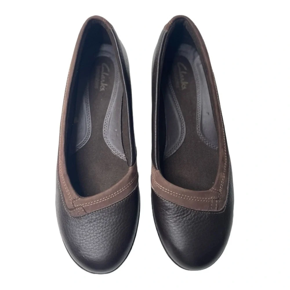 Clark’s Bendables Women’s Leather Wedge Slip On Shoes